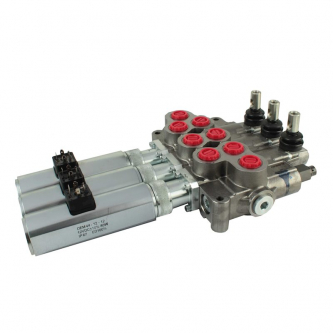 Akon hydraulic distributor (80 l / m) 3 sec. stere. manual electric 12 VDC